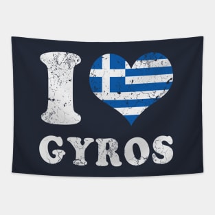 Love Gyros Greek Food Greece Flag Tapestry