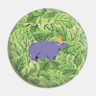 Cattle in Leaves Pin