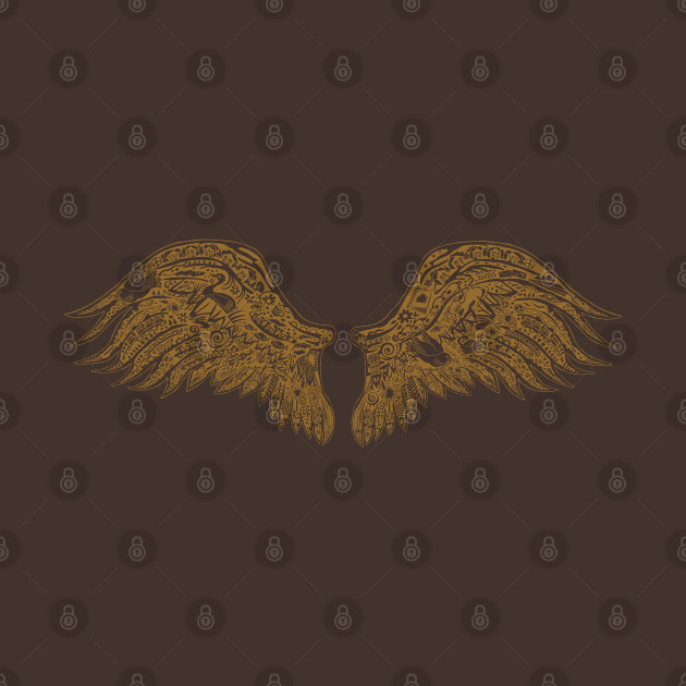 WildWings brown Tan wings on Back of Shirt by BullShirtCo