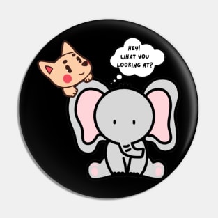 Elephant and dog Pin