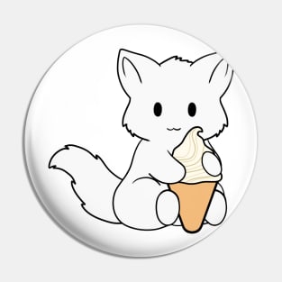 Ice Cream White Fox Pin