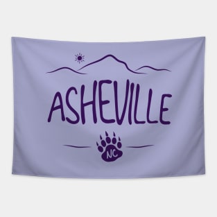 Asheville, NC - Black Bear Paw - PurpleO 14 Tapestry