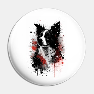 Border Collie Portrait Pin