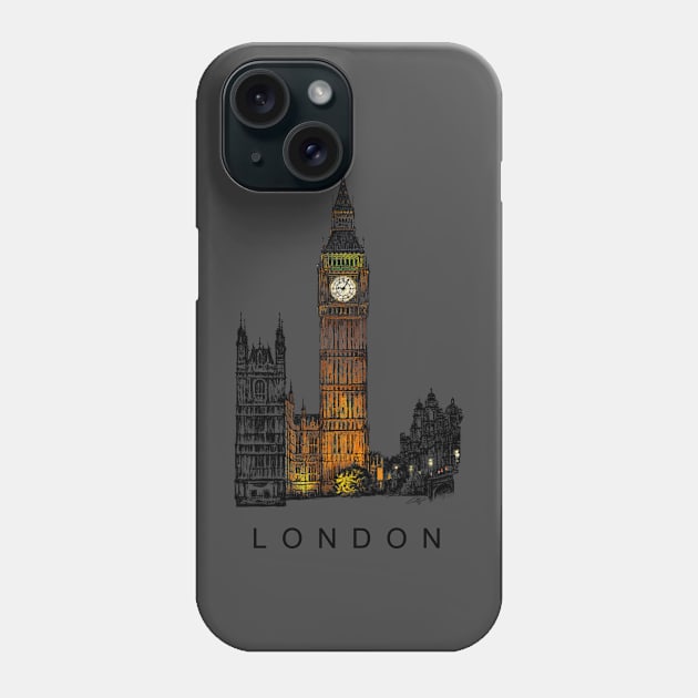 Big Ben, Tower of London at night, England. Phone Case by PocketRoom