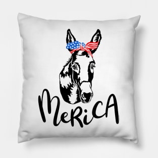 Merica America United States American USA Patriotic Donkey Pillow