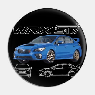 subie Type S VAB 2019 Pearl world rally blue print Pin