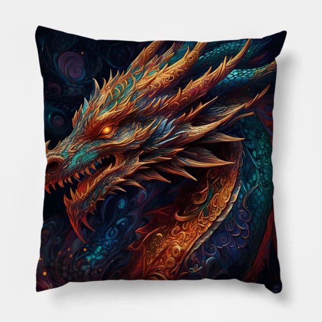 Dragon Pillow by Dark Art World