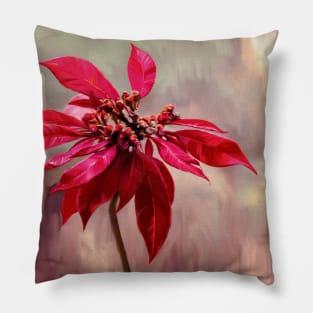 Poinsettia Painting Pillow