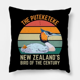 Funny Puteketeke New Zealand's Bird Of The Century Vintage Pillow