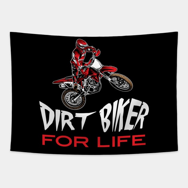 Dirt Biker For Life Tapestry by OffRoadStyles