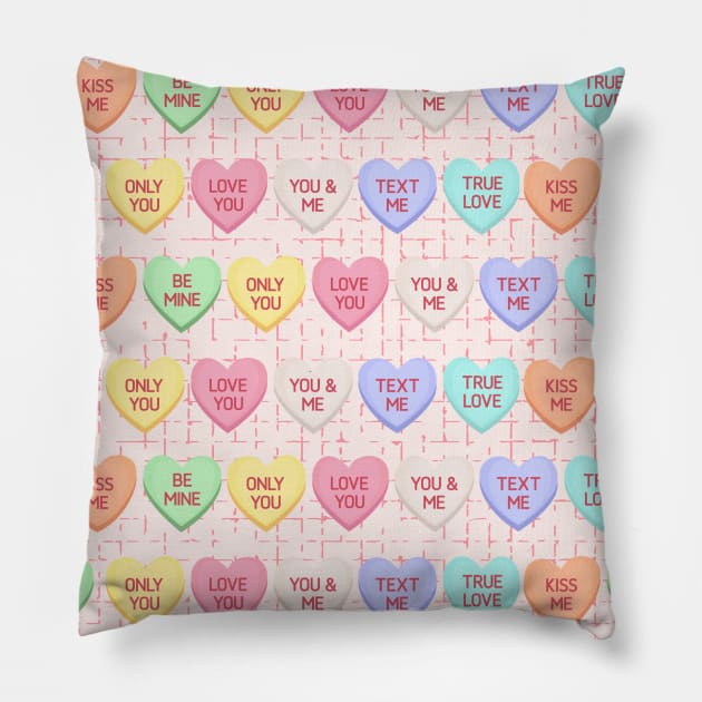 Happy Valentine's Day Pattern Pillow by Stylish Dzign