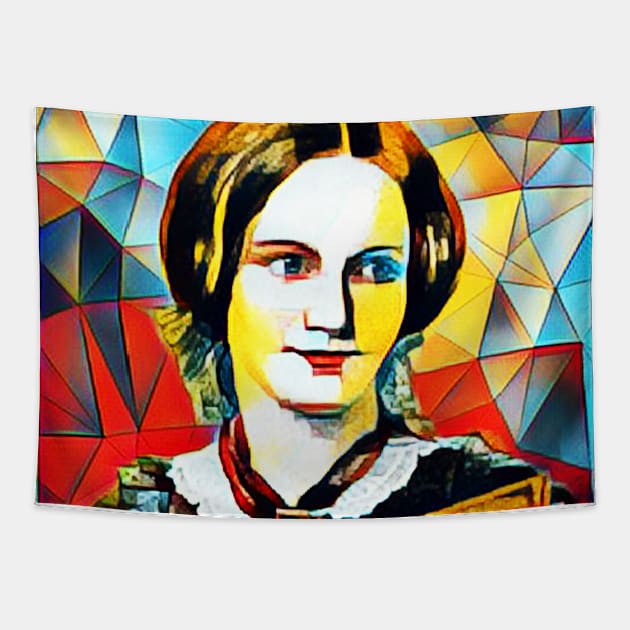 Charlotte Bronte Abstract Portrait | Charlotte Brontë Abstract Artwork 15 Tapestry by JustLit