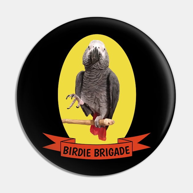 Birdie Brigade Congo African Grey Parrot Pin by Einstein Parrot