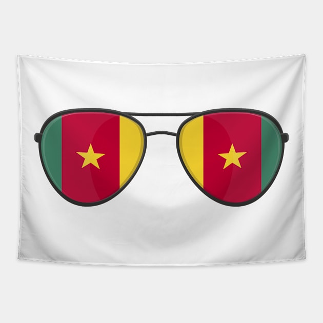 Cameroon Flag Sunglasses Tapestry by BramCrye