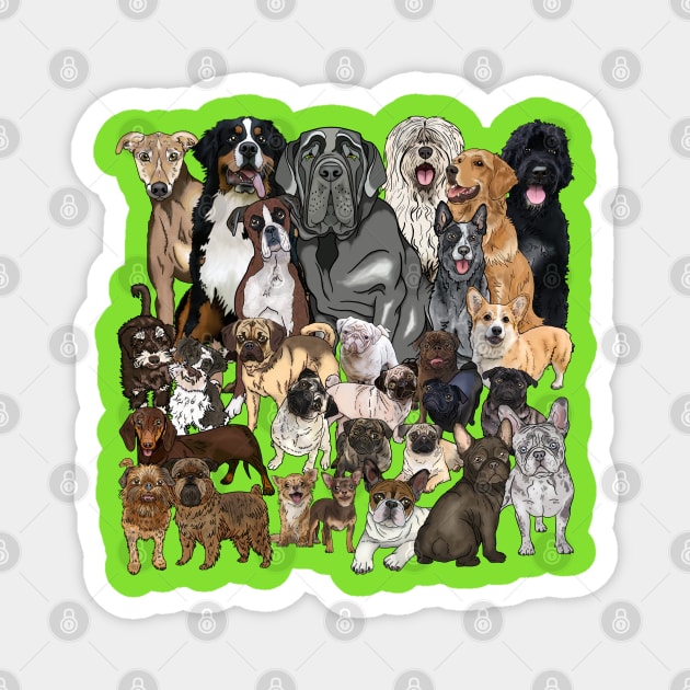 Dogpile! Magnet by FivePugs