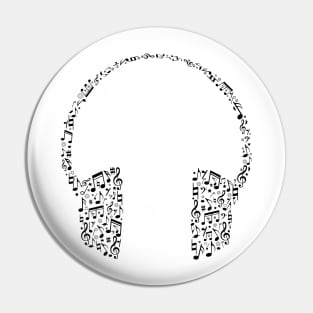 music notes headphone Pin