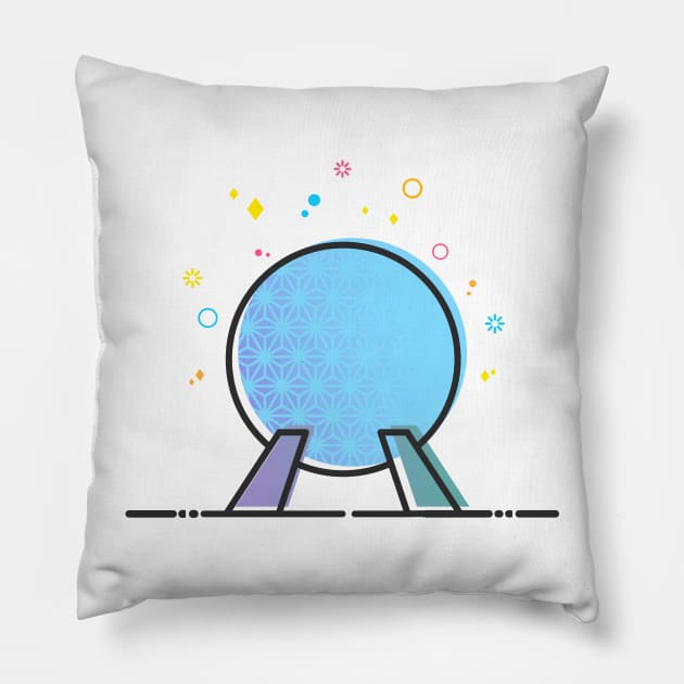 Spaceship Earth Theme Park Ride Pillow by CoconuTacha