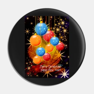 Bright christmas on black background Pin