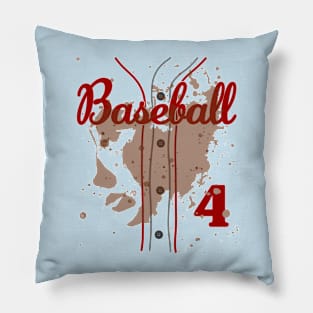 Baseball Jersey Number 4 Baseball Uniform Dirty Funny #4 Pillow