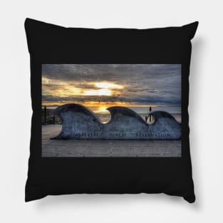 Revere Beach Reservation Wave Sculpture Revere MA Pillow