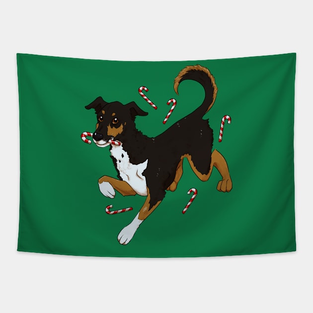 Indy Candy Cane Tapestry by mcbenik