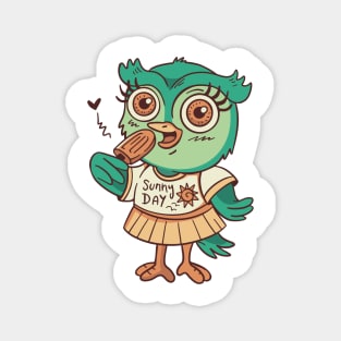 Cute Owl Summer Magnet