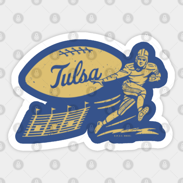 Vintage College Football - Tulsa Golden Hurricane (Gold Tulsa Wordmark) - Tulsa - Sticker