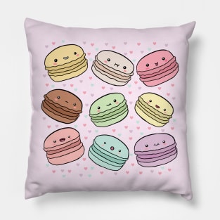 Kawaii pastel macarons Pillow