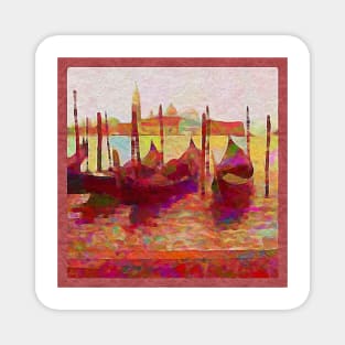 Venice Gondolas Abstracted Magnet