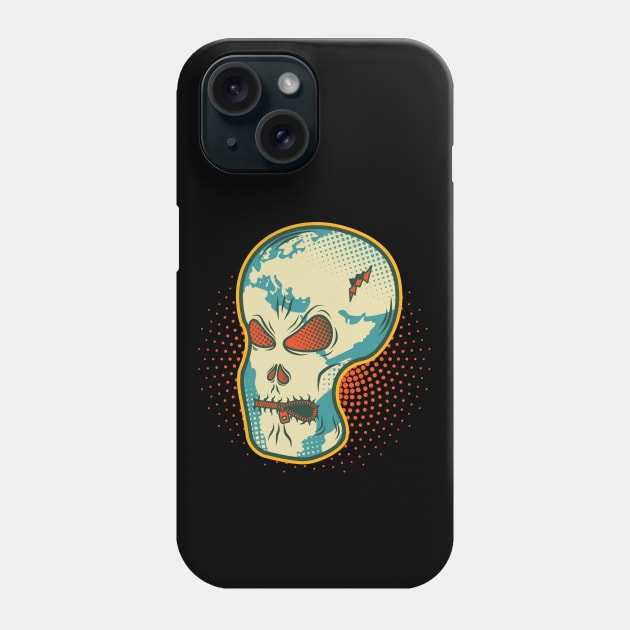 Speak Up! Earth Skull - Retro Colors Phone Case by dkdesigns27