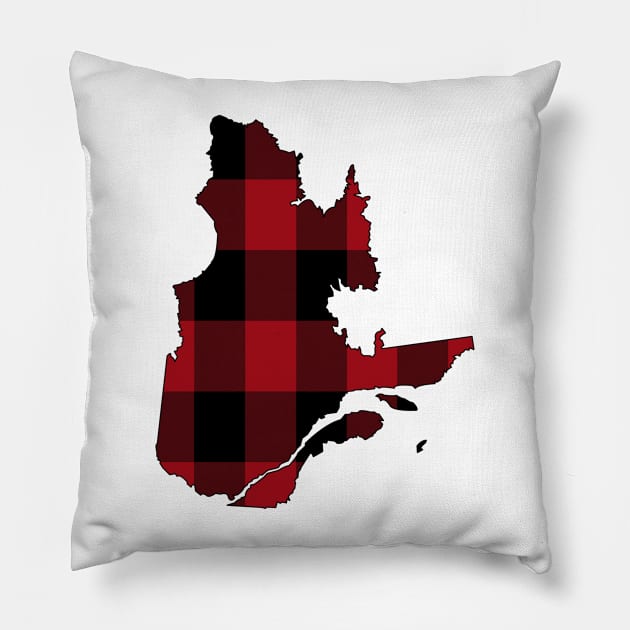 Quebec in Red Plaid Pillow by somekindofguru