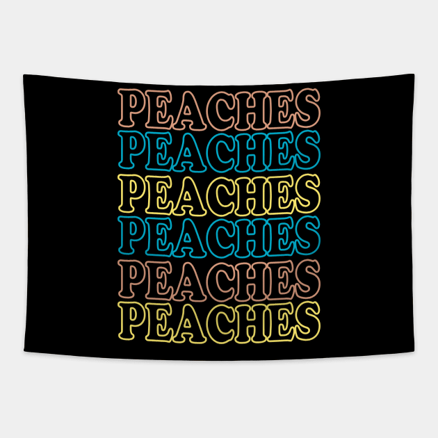 Peaches Neon Tapestry by Mumgle