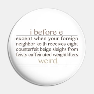 I before E - writing English Pin