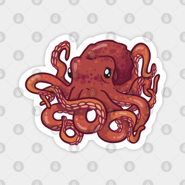 Giant Pacific Octopus Magnet by bytesizetreasure