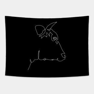 Cow One Line Tapestry