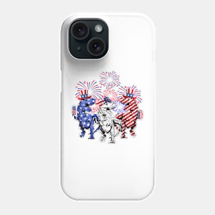 Red White Blue T Rex Dinosaur Firework 4th Of July Phone Case