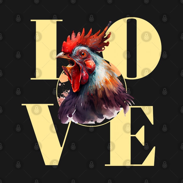 Love Chickens, Love Roosters, Crazy Chicken by Jas-Kei Designs