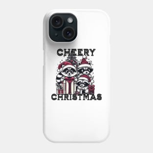 Raccoons with Presents. Merry Christmas Phone Case