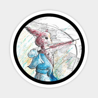 Rabbit archery - vintage fantasy inspired art and designs Magnet