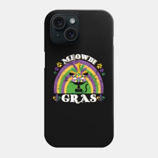 Rainbow Cat Mardi Gras Meowdi Gras Phone Case