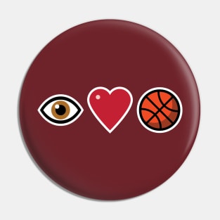 I Love Basketball Pin