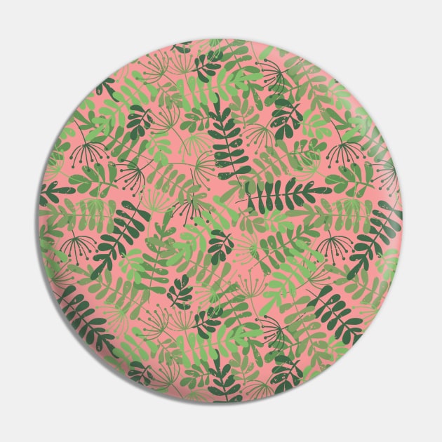 Green Foliage On Pink Pin by Sandra Hutter Designs