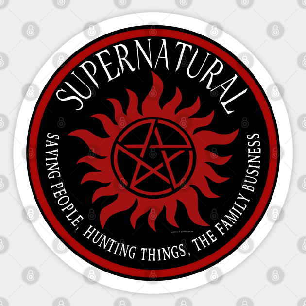 Supernatural Saving People Hunting Things The Family Business Ring Patch - Demon - Sticker