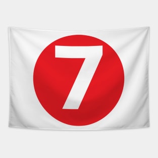 Number 7 Big Red Dot Letters & Numbers Tapestry