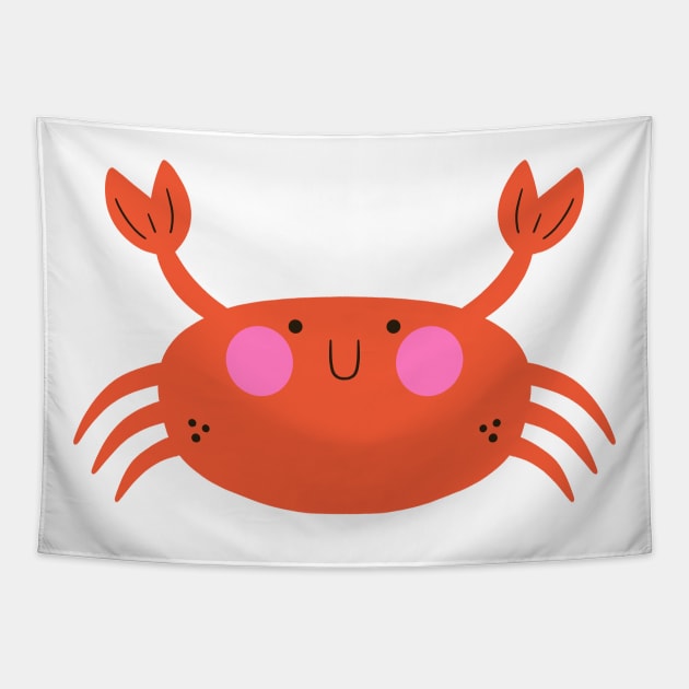 Cute Crab Tapestry by Sam Pernoski