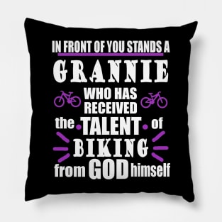 Grandma Bicycle Pension Cycling Bike Tour Gift Pillow