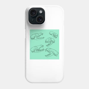 North American Predator Skulls Black Lines Minty Phone Case