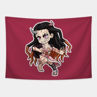 FA Chibi Nezuko Full Demon Form Tapestry