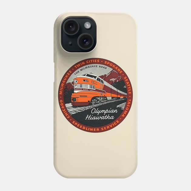 Olympian Hiawatha // The Milwaukee Road Speedliner Rail Train Phone Case by darklordpug