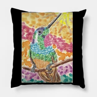 Cute Hummingbird  art painting Pillow